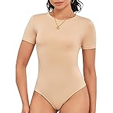 DSPSAM Cute Short Sleeve Tank Tops Bodysuit for Women Crew Neck Casual 2026 Summer Tops