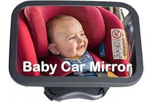 Baby Car Mirror Rear Facing | Extra Clear Wide View | Adjustable 360° | Shatterproof Acrylic Glass | Infant Car Mirror for Cl