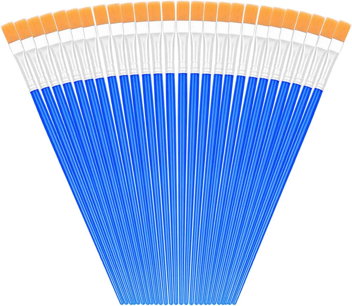 100Pcs Paint Brushes for Kids Anezus Flat Paint Brush Bulk Small Paint Brushes Set for Acrylic Painting and Crafting
