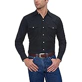 ELY CATTLEMAN Mens Long Sleeve Tone on Tone Western Shirt