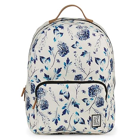 The Pack Society The Classics Rugzak Off White Blue Flower Allover