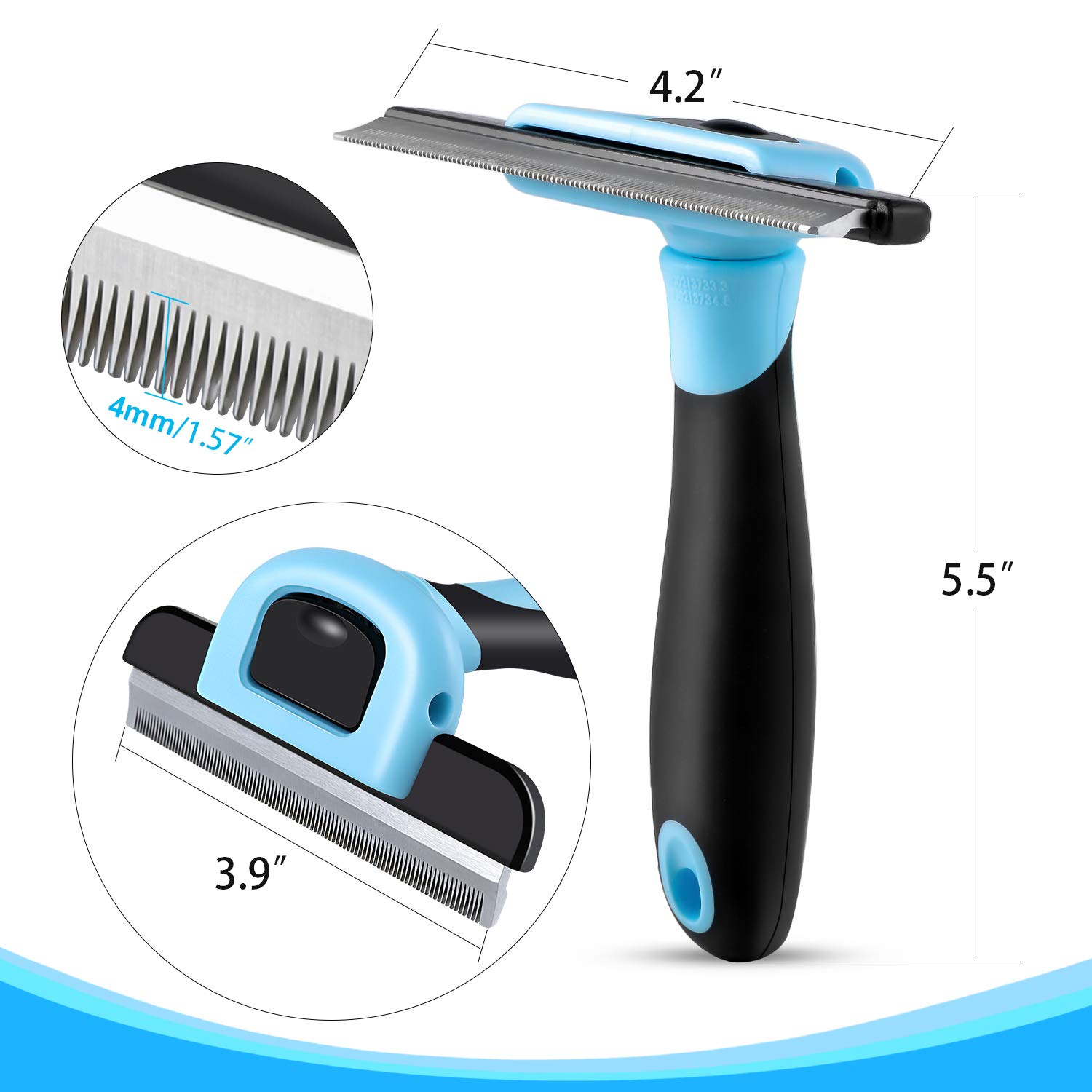 Bonve Pet Peine Perros y Gatos, Cepillo Perros Gatos，Mascotas Peine de Limpieza de Mascotas Reducir 95% Caida de Cabello Púas de Acero Inoxidable Cómodo Seguro Durable