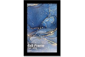 Fxojyvo 6x9 Picture Frame, Black Frame for 6 x 9 Inch Picture Poster Photo, Light Weight and High Transparent 6 by 9 Frame for Wall - 1 Pack/Black/6"x9"