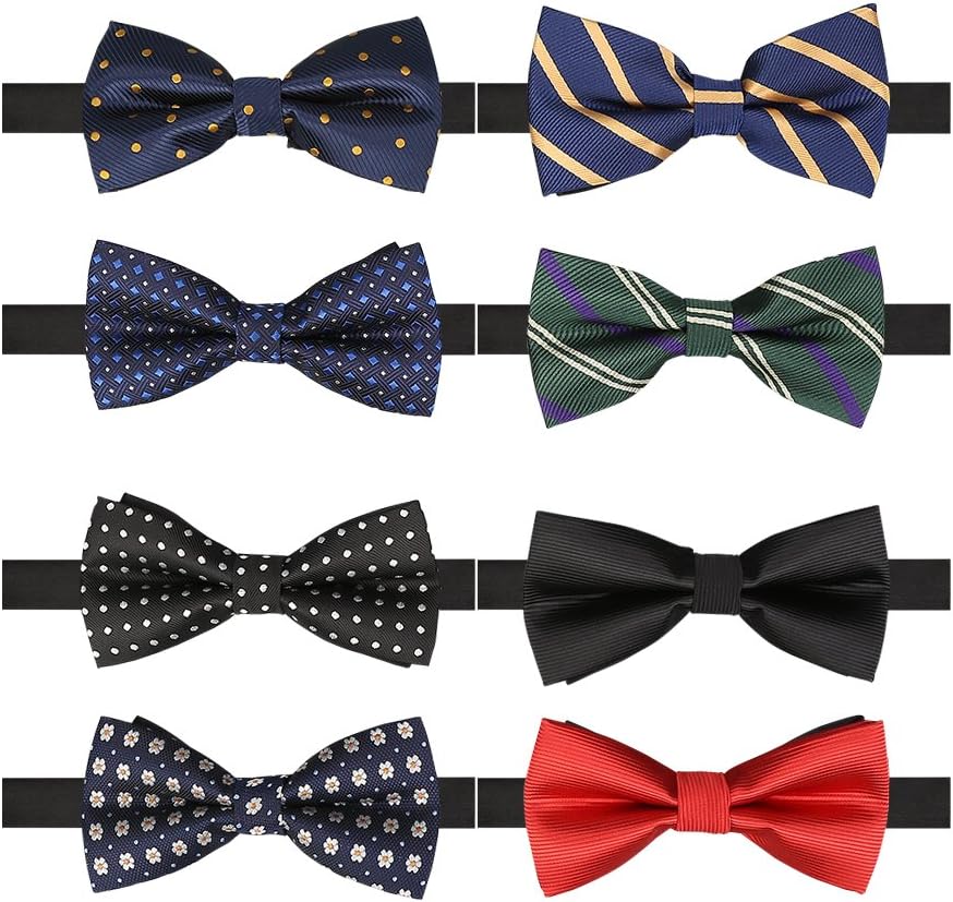 Elegant Pre-tied Bow ties Formal Tuxedo Bowtie Set with Adjustable Neck Band,Gift Idea For Men And Boys(5/8/10Pcs)