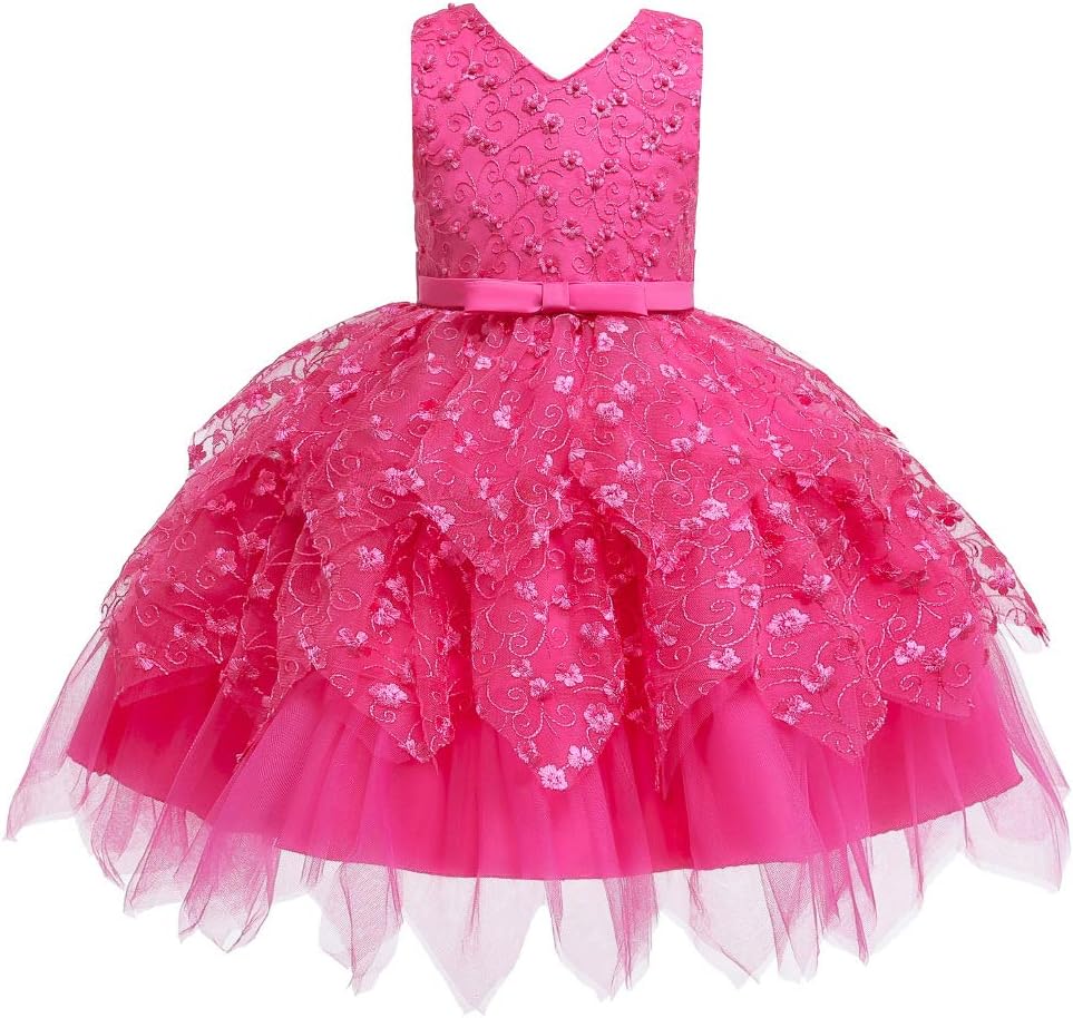 6M-4T Toddler Baby Girls Flower Dress Formal Pagenat Party Tutu Gown Dresses