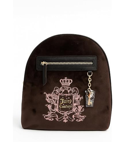 Amazon.com | Juicy Couture Mini Backpack Purse for Women, Velour Logo Backpack with Front Zip Pocket, Top Handle & Adjustable Straps (Dove Grey)