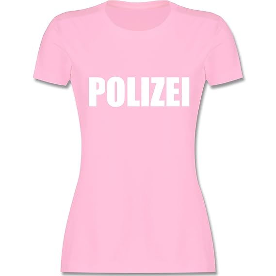 Karneval & Fasching - Polizei Karneval Kostüm - Damen T-Shirt Rundhals