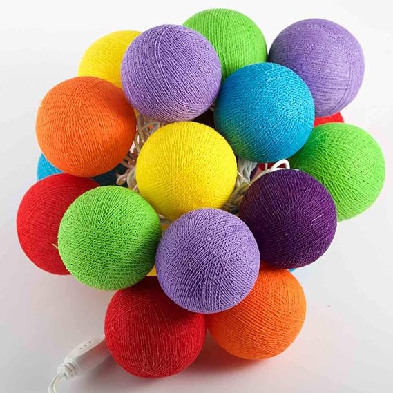 LED Lichterkette Feenlichter Bälle Rainbow 20 Lichter