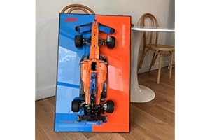 iLuane Display Wallboard for Lego 42141 Technic McLaren Formula 1 2022 Replica Race Car Model Building Kit, Adult Collectibles Wall Mount, Home or Office Décor (No Car Included)