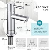 Wasserrhythm Twin Bath Taps Chrome Lead-Free 304 Stainless Steel 1/4 Turn view 6