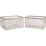 SLPR Wire Storage Shelf Basket (Set of 2, Copper) | Organizer Storage Container for Laundry Pantry Freezer Cabinet