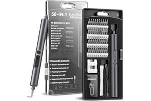 Dmyond Mini Electric Screwdriver Kit, 50 in 1 Cordless Precision Screwdriver Set, Small Power Screwdriver Set with LED Light, 2 Torque Settings for Laptop Phone Computer Electronics Repair