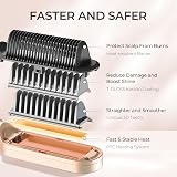 TYMO Hair Straightener Brush UK 2-in-1 Anti-Scald 5 Temp Settings 130-210C Peach view 5