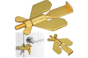 IRONDIY 1PCS Portable Door Lock,Home Security Door Locker Travel Lockdown Locks for Additional Safety and Privacy Protion,Door Lock Security Devices,for Home Hotel School Apartment(Gold)