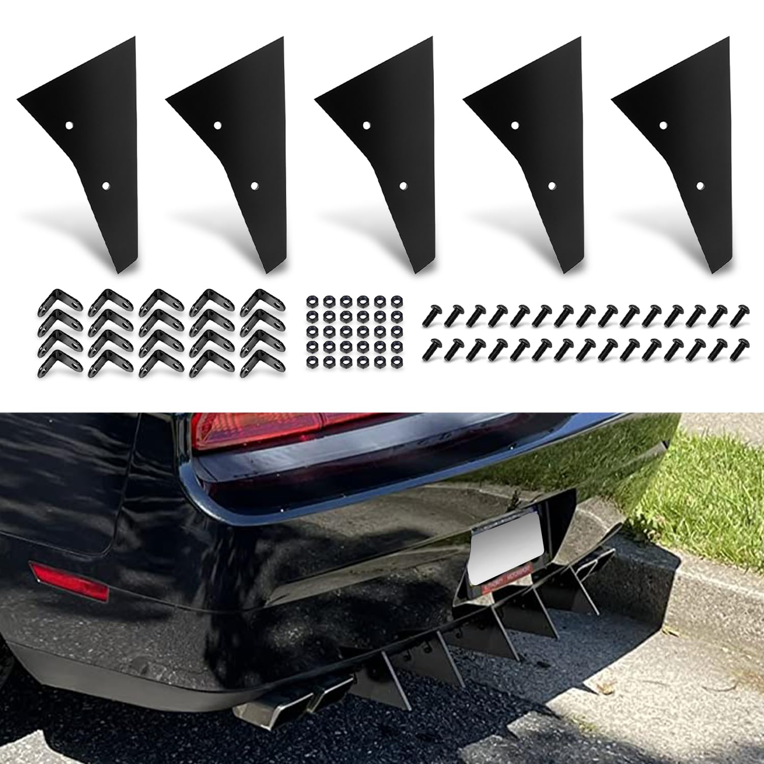 Rear Diffuser 5 Piece Kit V2 for Dodge Challenger SXT SRT RT Hellcat ...