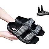 Siomlana Women's Diabetic Sandals, Extra Wide Width, Open Toe, Adjustable Magic Stickers for Wide Feet, Big Toes, Foot Diseases, Arthritis, Swollen Foot