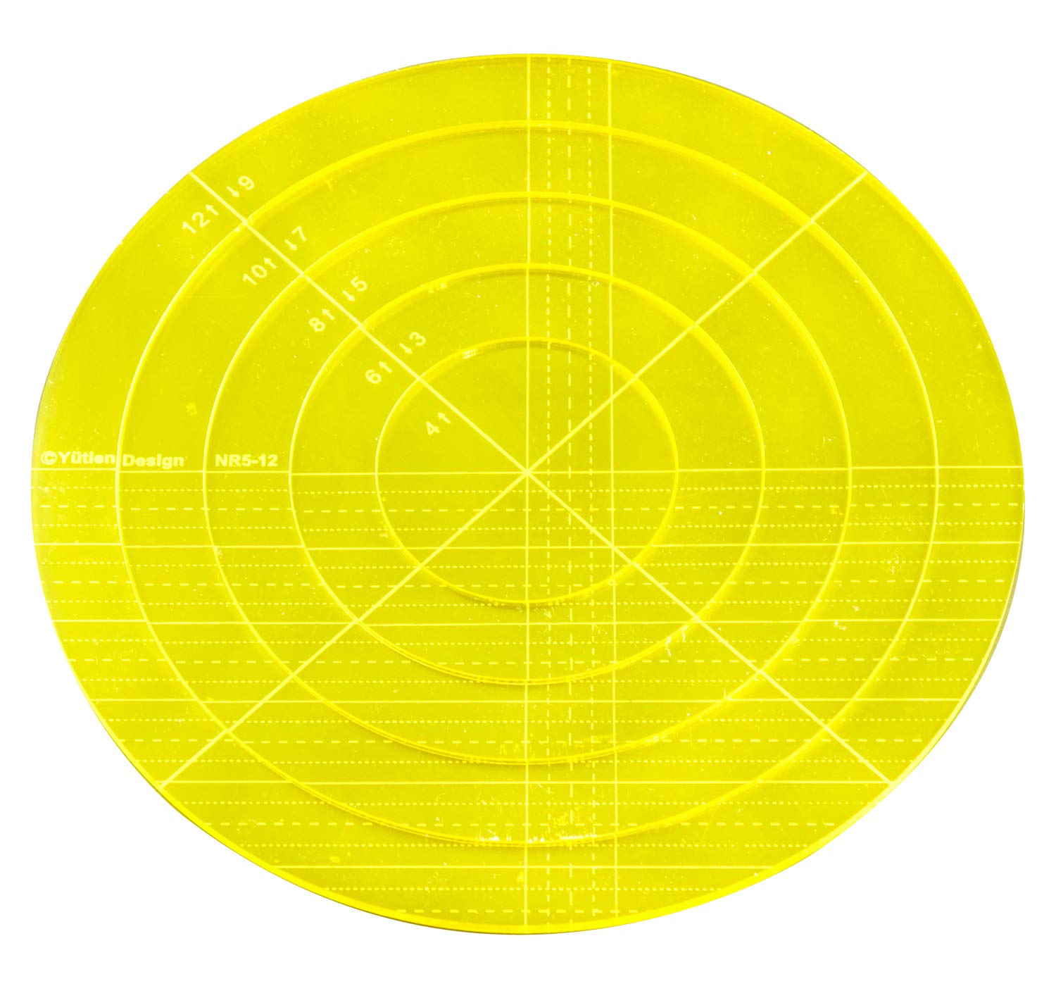 DreamStitch 5mm Acrylic Patchwork Quilting Template Ruler Nesting Ring for Long Arm High Shank Machine and for Free Motion 1/4"(1-4 Quarter inch) Presser Foot (QT-NR5-12)