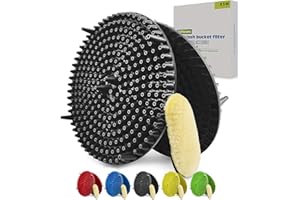 X5MPLXPMX 10.4" Heavy Duty Grit Trap (2-Pack) & Wash Mitt Kit - Premium Car Wash Bucket Filter Insert, Dirt Separator, Fits 3