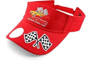 Trendy Apparel Shop Racing 3D Embroidered Flame Car Race Flag Visor Cap
