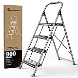 4 Step Ladder,DIAMONDFORGE Folding Step Stool with