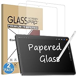 Esanik 2 Pack Like Paper Glass Screen Protector for