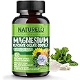 NATURELO Magnesium Glycinate Chelate Complex - 200 mg Magnesium with Organic Vegetables to Support Sleep, Calm, Muscle Cramp 