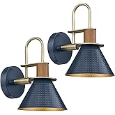 Industrial Wall Sconces Set of Two, HWH Indoor Wall Sconce 1-Light Barn Vanity Light, Hammered Wall Lamp for Bathroom Bedroom