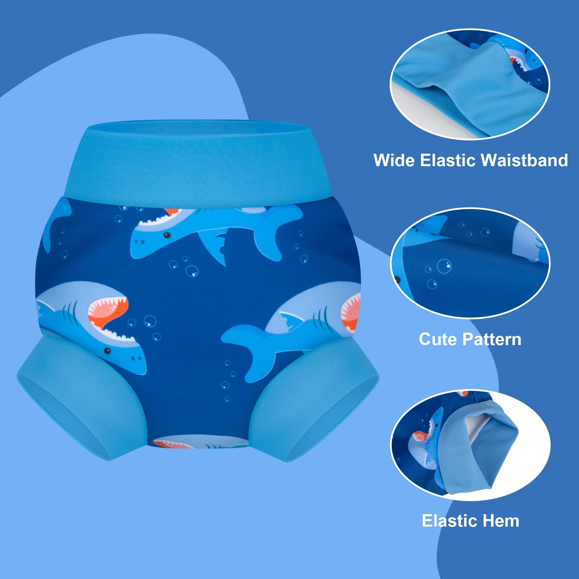 BIG ELEPHANT Baby Schwimmwindeln 3er Pack – Wiederverwendbare, Verstellbare & Waschbare Badehose für Babys & Kleinkinder 4