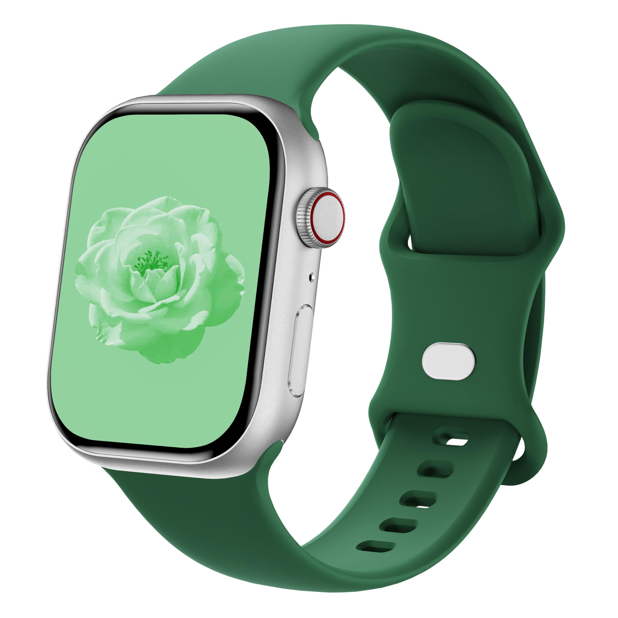 Sycamond Silicone Band Compatible with Apple Watch 49mm 46mm 45mm 44mm, Replacement Sport Strap Wristband for iWatch Series 11 10 9 8 7 6 5 4 SE Ultra 3 2 1 Women Men, M/L Clover Green