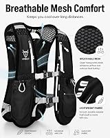 UTOBEST Running Vest 5L Hydration Pack with 2 x 350ml Bottles Black view 4