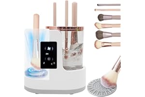 WACOI Electric Makeup Brush Cleaner Machine With Makeup Brush Dryer, Automatic Spinning Cosmetic Brushes Cleaner Tool Fit for All Size Makeup Brush with Makeup Brush Cleaning Mat