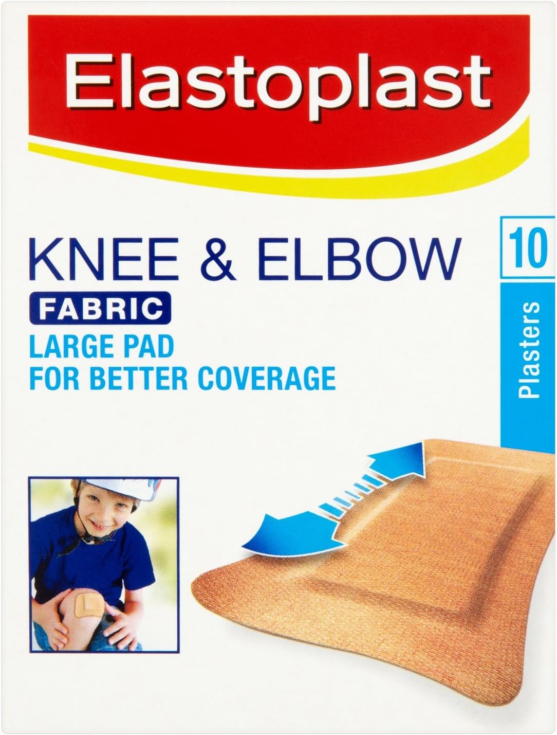 Elastoplast Flexible XL Fabric Plasters (10 x 10 Pieces), Extra Large Wound Pad, Breathable