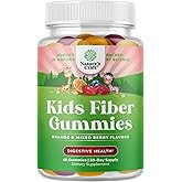 High Prebiotic Fiber Gummies for Kids - Dietary Fiber Supplements for Digestion & Constipation - Chicory Root Kids Immune Gummies - Non-GMO & Vegan Digestive Nutritional Supplements - 60 Count