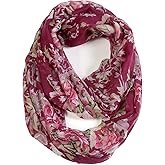 Scarfand's Romantic Rose Prints & Floral Patterns Lightweight Infinity Fashion Scarves Wraps