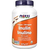 NOW Supplements, Inulin Prebiotic Pure Powder, Certified Organic, Non-GMO Project Verified, Intestinal Support, 8-Ounce