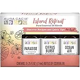 Aura Cacia Island Retreat Essential Oil Kit - Light Aroma, No Synthetic Fragrances