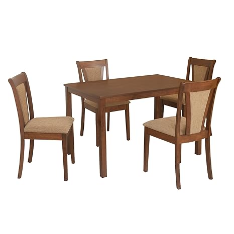 @home by Nilkamal Jewel FIDSJEWELKIT4STWLT 4 Seater Dining Table Set (Walnut)