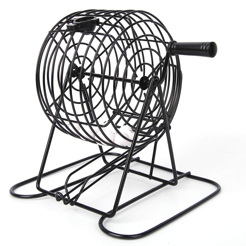 KIMISS Traditional Wine Set, Lucky Ball Bar Party Lottery Bingo Game Set,Bingo Bingo Game Basket Only,Bingo Cage Machine Family Group Entertainment
