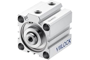 VIILOCK Pneumatic Air Cylinder 40mm Bore 25mm Stroke, Thin Air Cylinder Double Action Hydraulic Cylinders SDA 40 X 25
