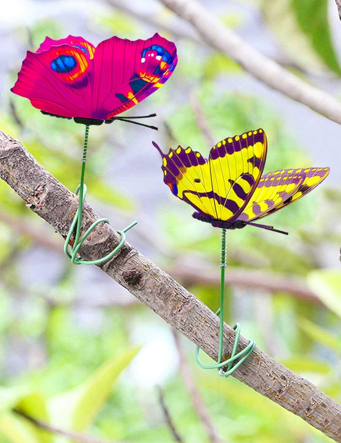 VGOODALL Butterfly Stakes, 50pcs 11.5inch Garden Butterfly Ornaments, Waterproof Butterfly Decorations for Indoor/Outdoor Yard, Patio Plant Pot, Flower Bed, Home Decoration: Garden & Outdoor