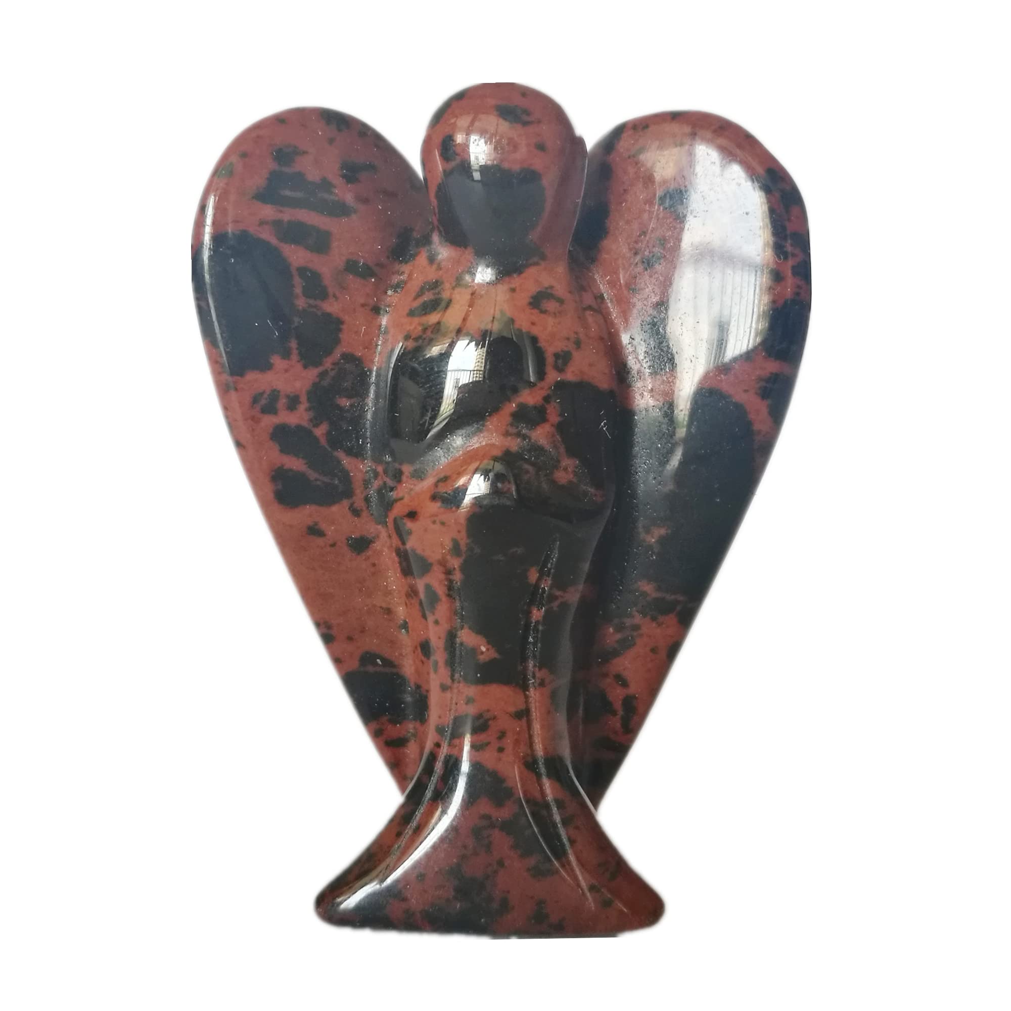 Manekieko Natural Blue Aventurine Healing Crystal Prayer Guardian Angel Statue,48mm Carving Pocket Palm Stone Figurines Decoration