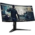 Lenovo G34w-10 34-Inch WQHD Curved Gaming Monitor, 21:9 Ultra-Wide, 3 Side NearEdgeless, AMD FreeSync, 144Hz, HDMI, DP, Adjustable Stand, VESA