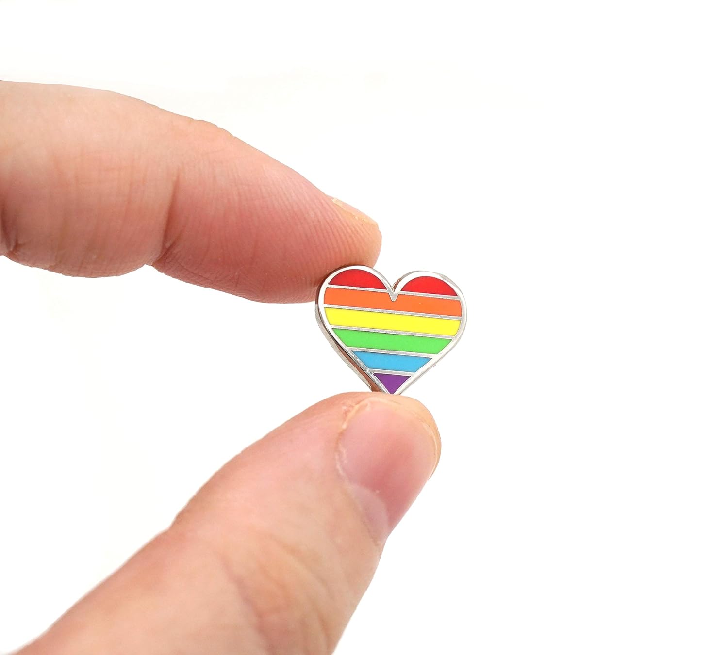 Compoco Tiny Pride Pin LGBTQ Gay Heart Flag an Enamel Pin Decoration
