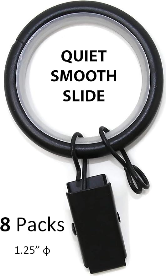 Amazon Com Urbanest 1 25 Quiet Smooth Drapery Curtain Rod Rings
