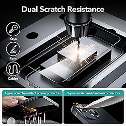 ESR 3+2 Pack for iPhone 15 Plus Screen Protector, 3