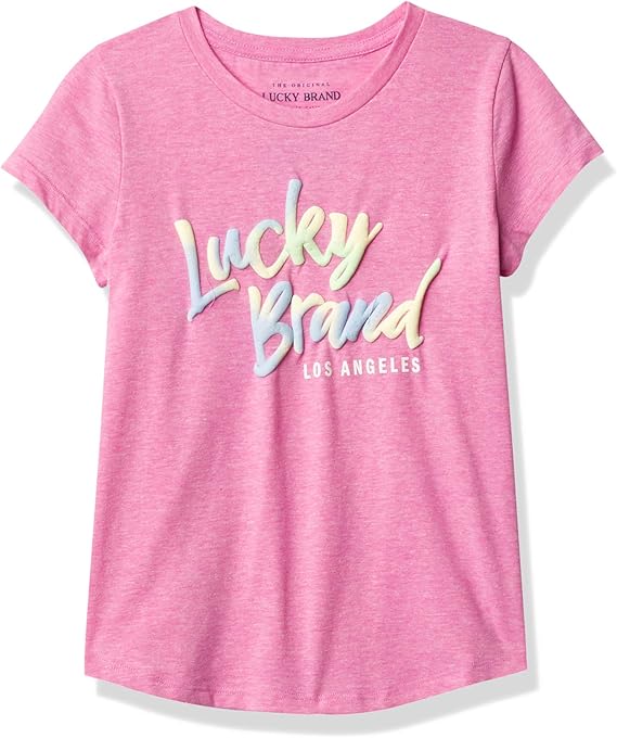 Lucky Brand Big Girls' Short Sleeve Attitude Tee Shirts