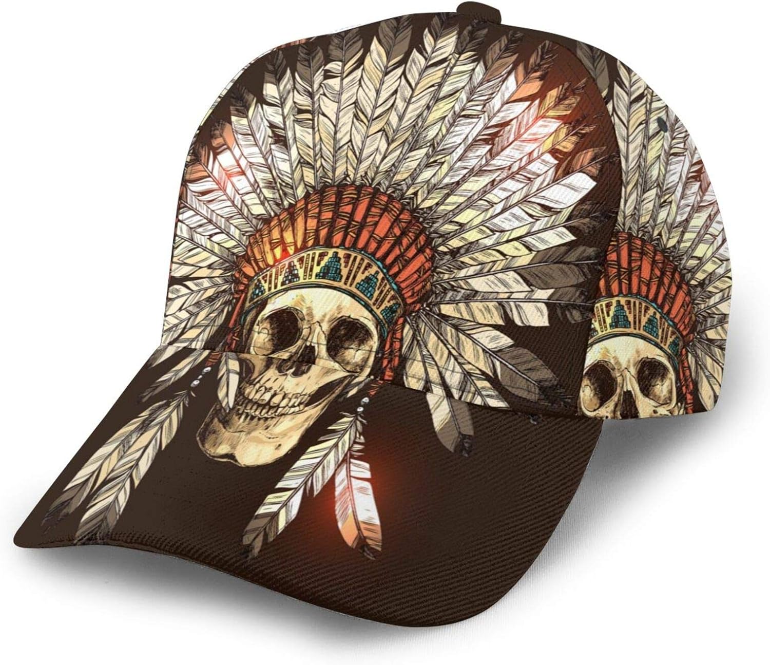 IBILIU Human Skull Hat Baseball Cap for Men Women,Native American