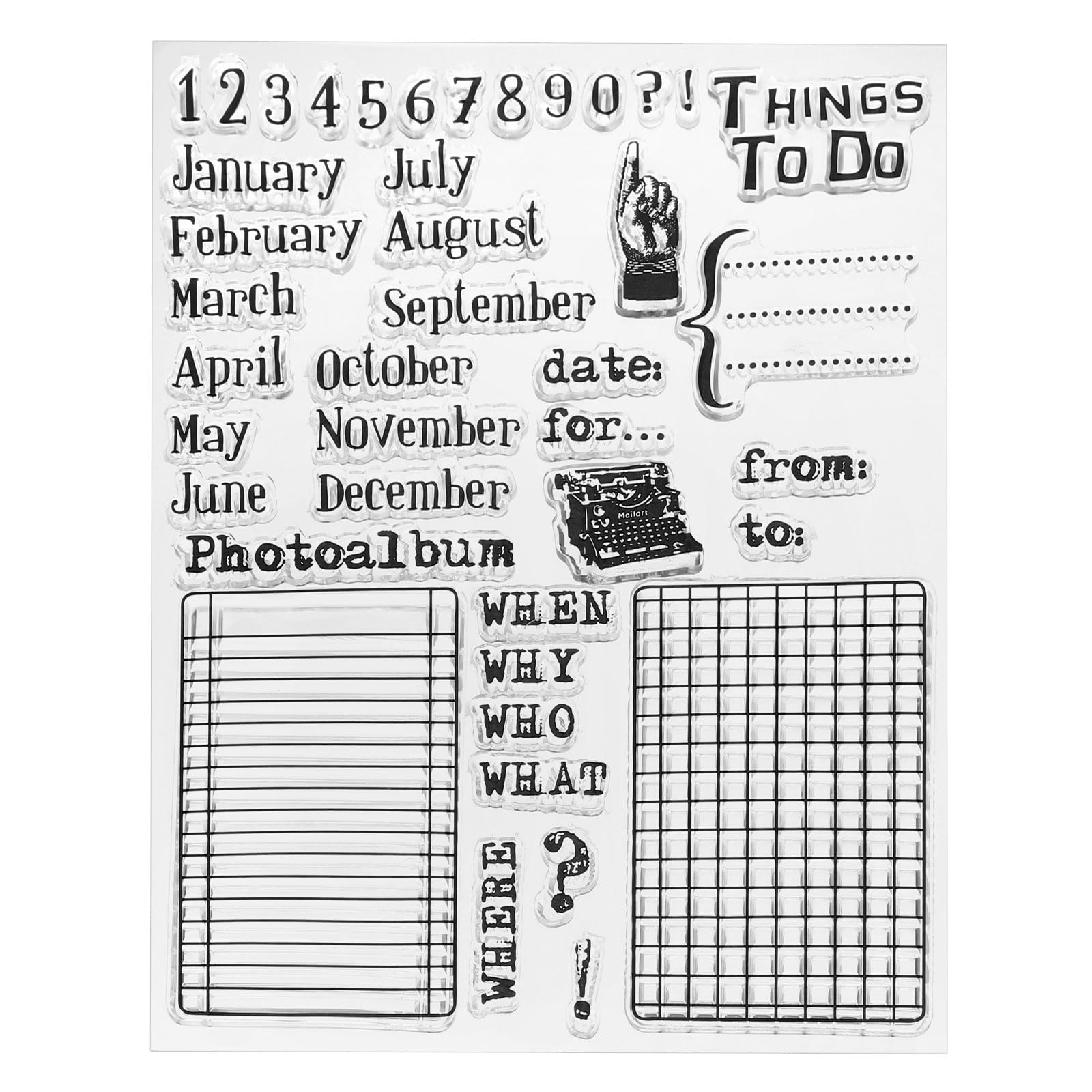 PATIKIL Transparent Silicone Stamps, 1 Pcs T1394 Calendar Date Clear Stamps for Card Making Decoration DIY Scrapbooking Embossing Album Decor Craft, Clear