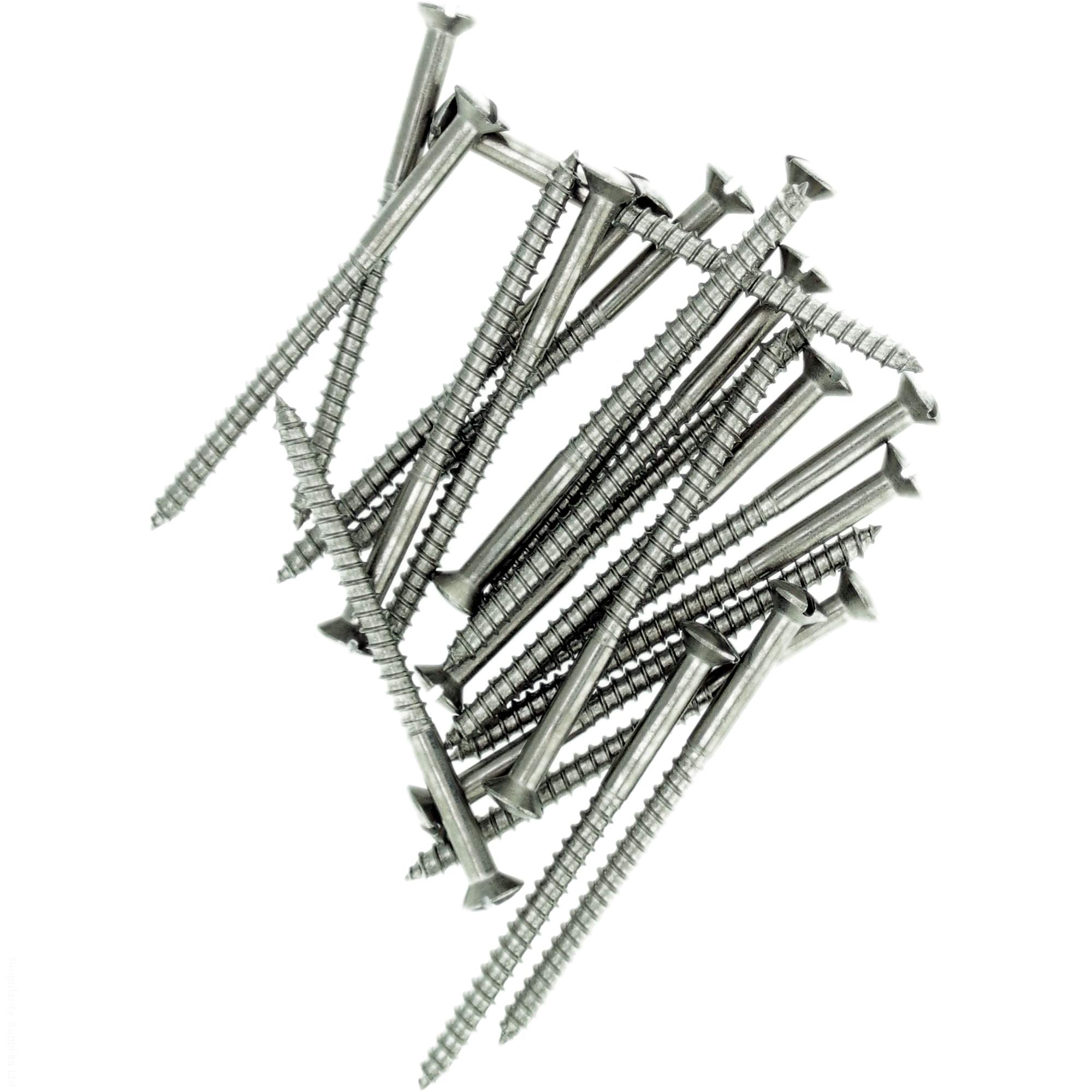 No.9 x 0.78 (4.5mm x 20mm) Slot Raised Countersunk Wood Screw - Stainless Steel (A2) (Pack of 20)