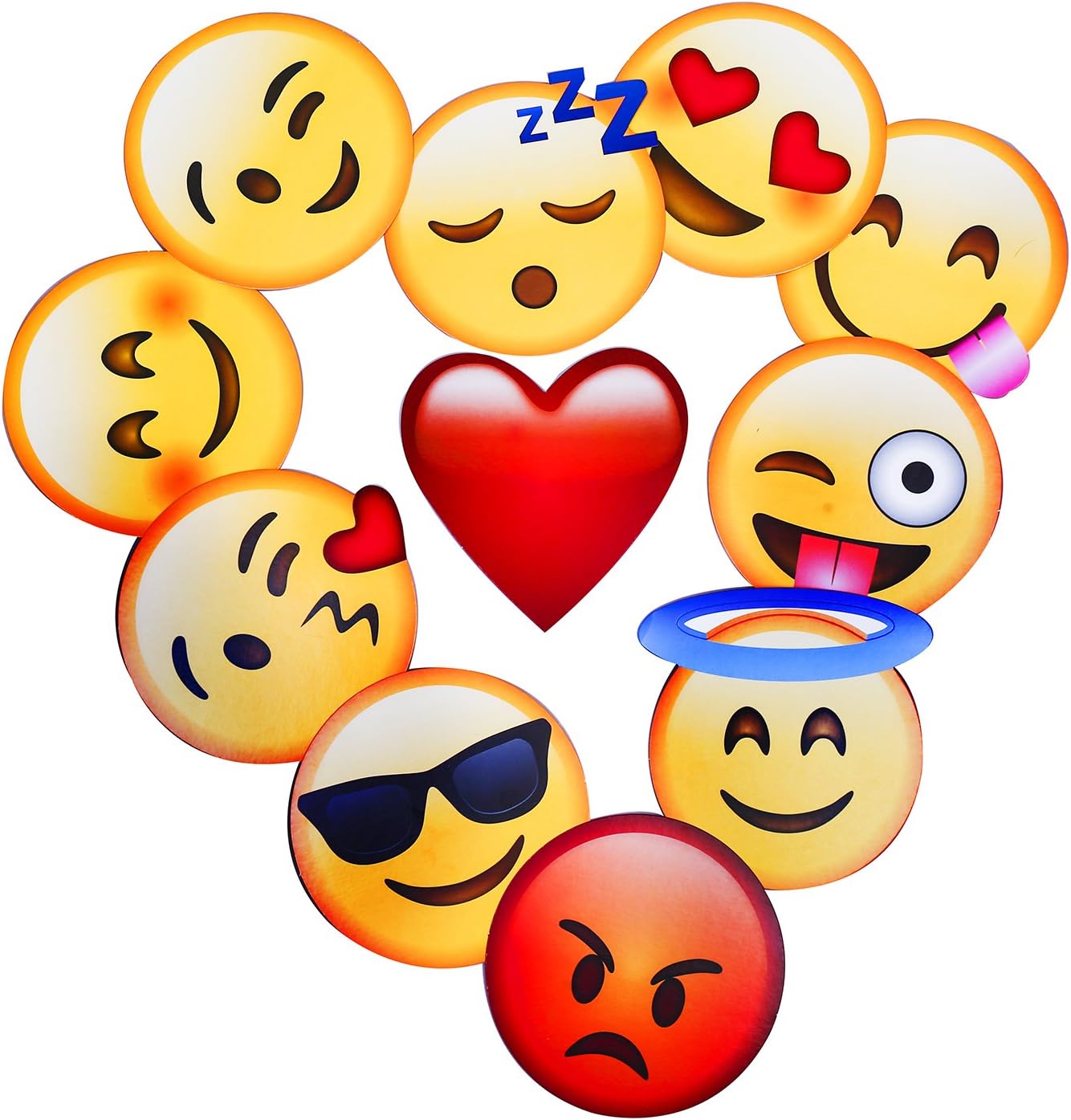 33Pcs Emoji Photo Booth Props DIY Kit for Birthday Reunions Weddings Parties (33pcs)